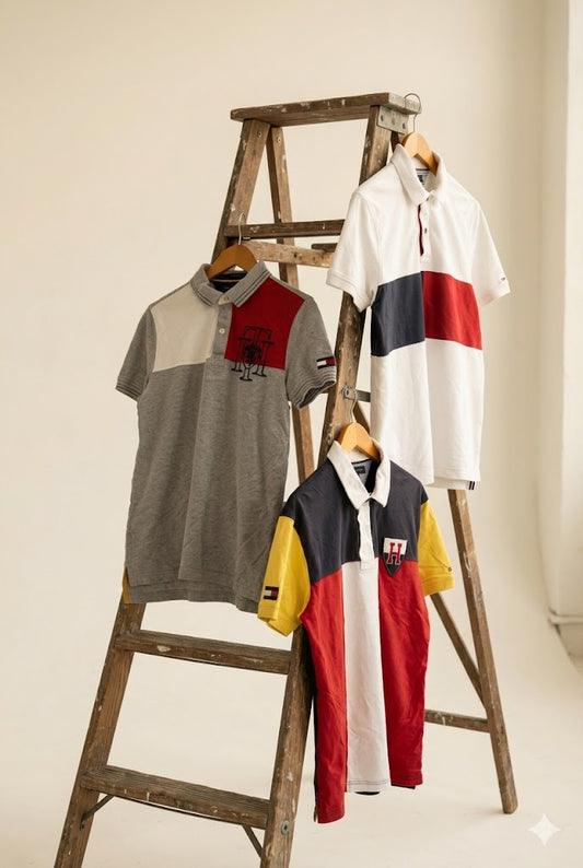 Tommy Hilfiger Patchwork Short Sleeve Polo Shirt x4点