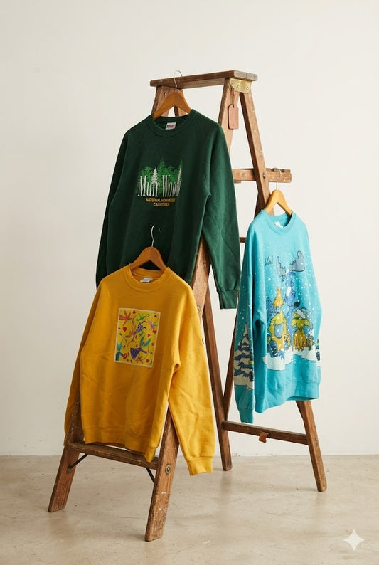 90's Made In USA Print Sweatshirt x3点