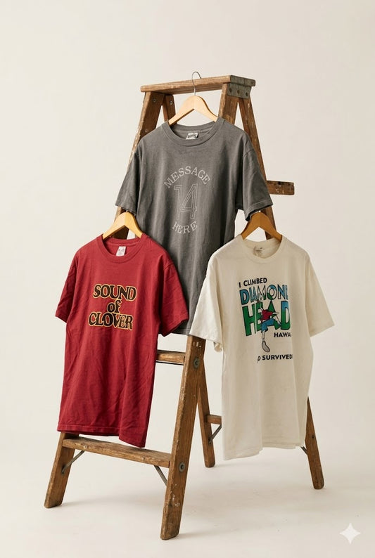 90's Vintage Graphic Print T-Shirt x3点