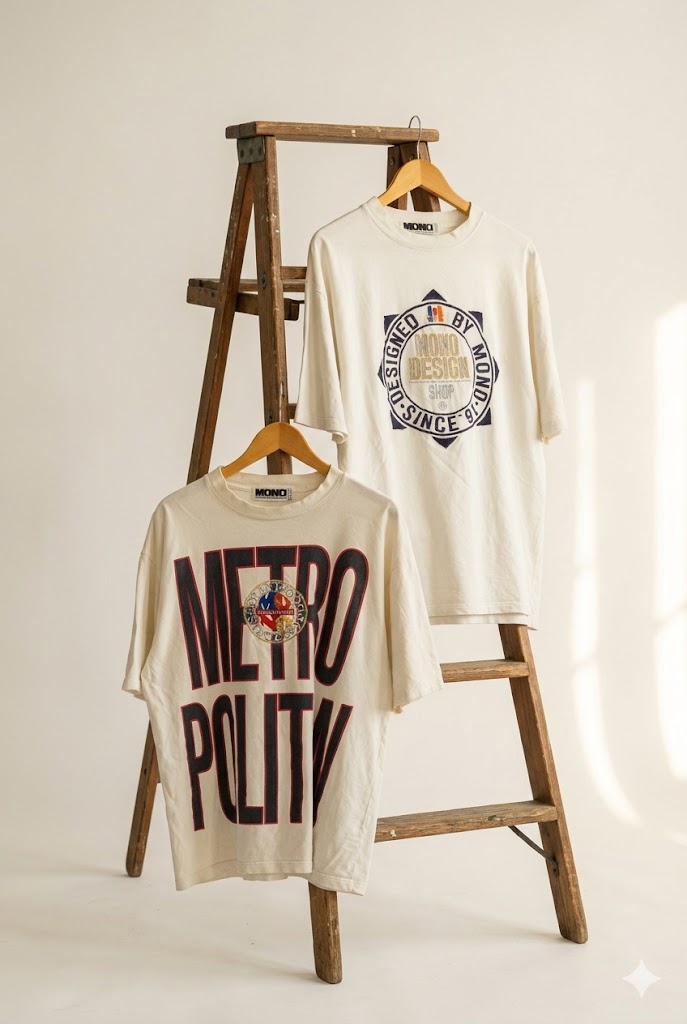 Men's Vintage Big Print T-Shirt x2点