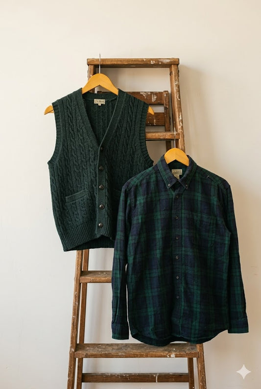 90-00’s Vintage L.L.bean Check Shirts&Vest x2点