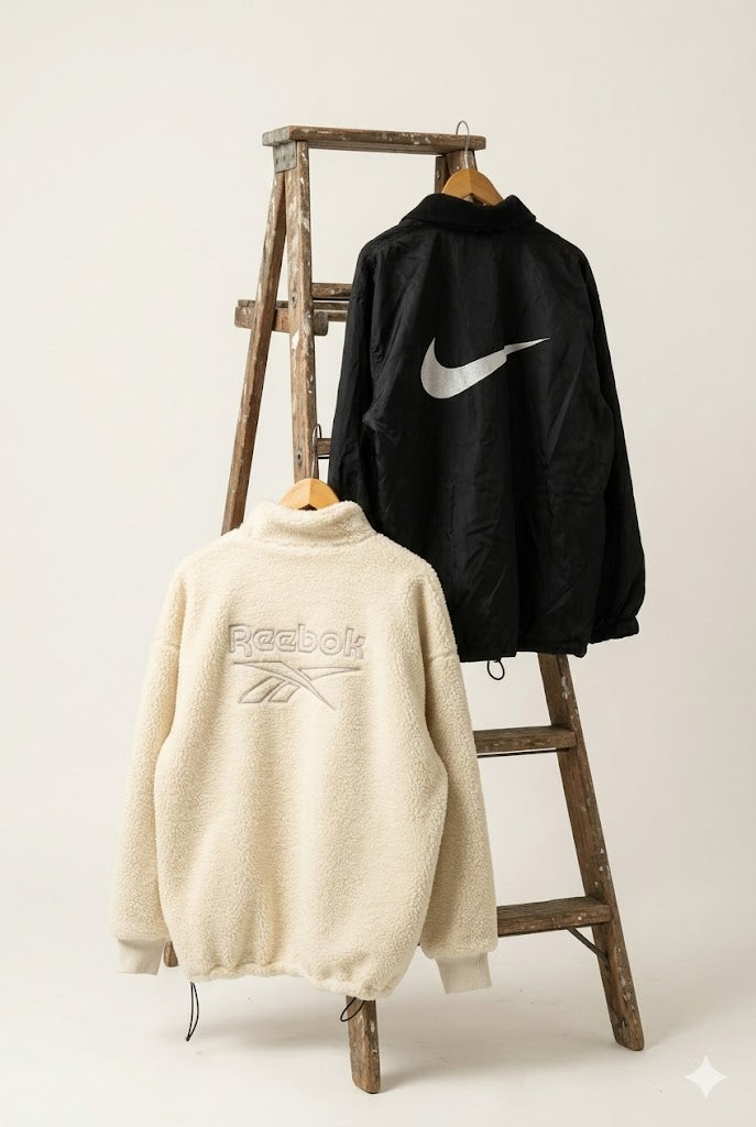 90's NIKE & Reebok Back Logo Reversible Jacket  x2点