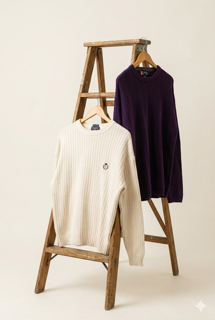 80-90's CHAPS Ralph Lauren Cotton 100% Knit Sweater x2点