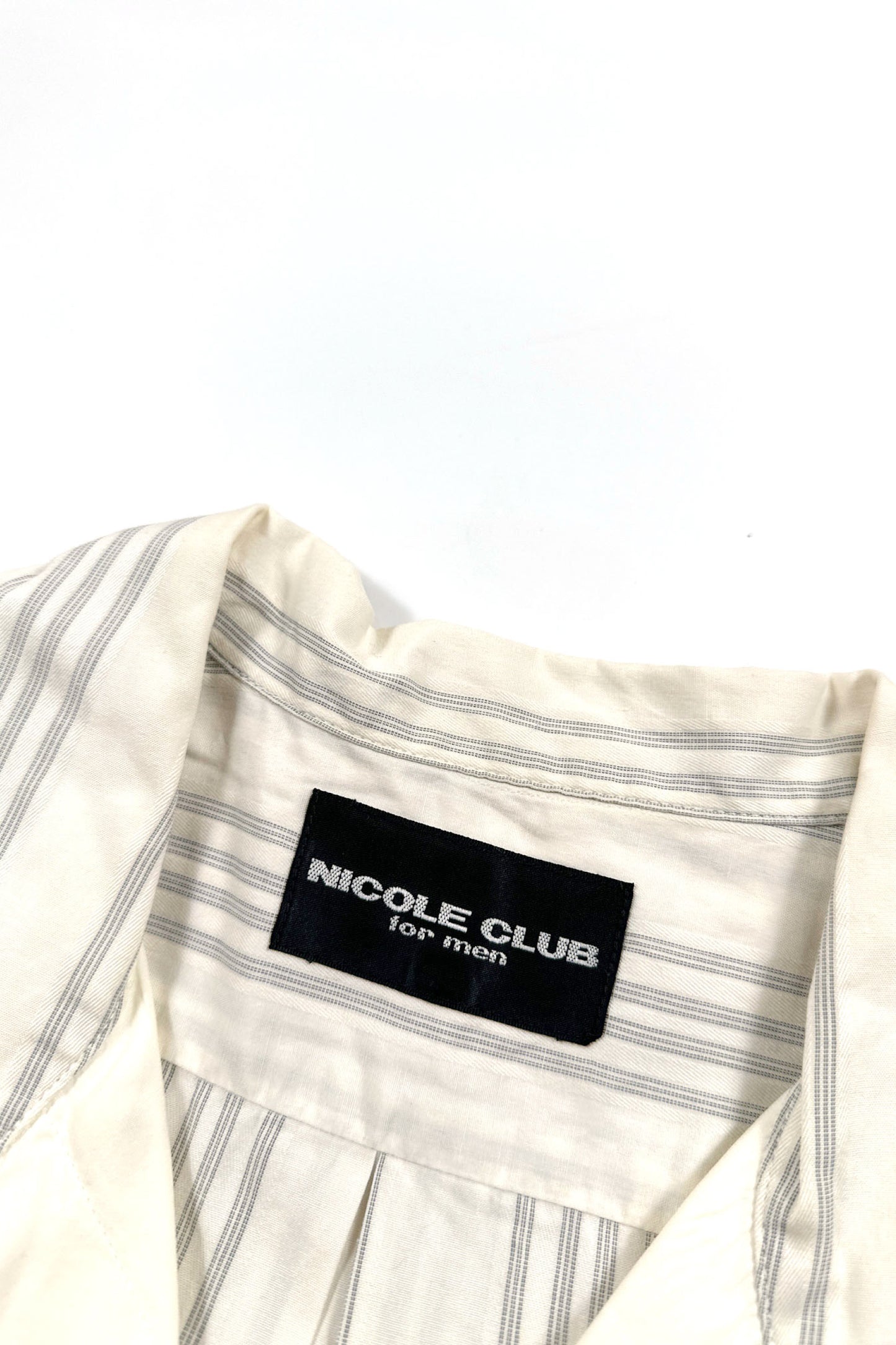 90's NICOLE CLUB stripe open collar shirt