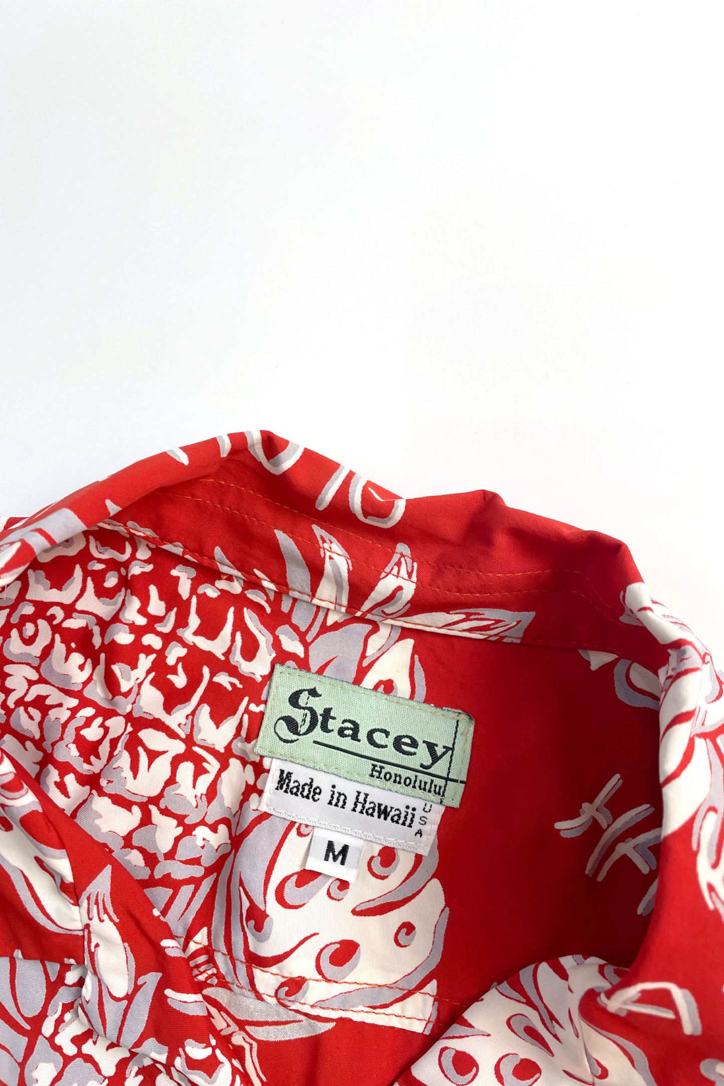 90's Made in USA Stacey rayon aloha shirt red
