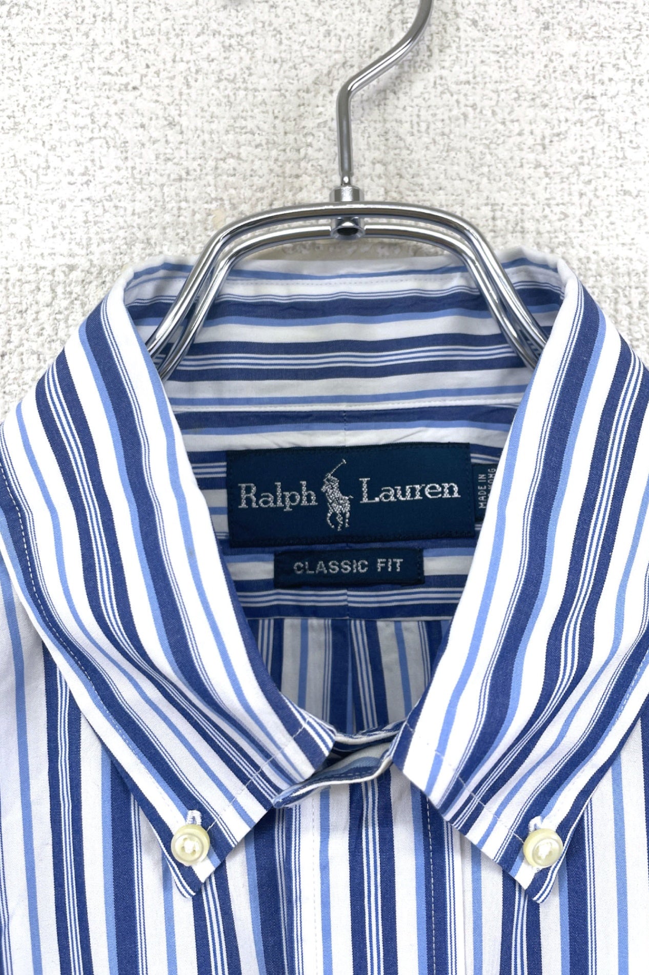 90 年代 Ralph Lauren 蓝色条纹衬衫