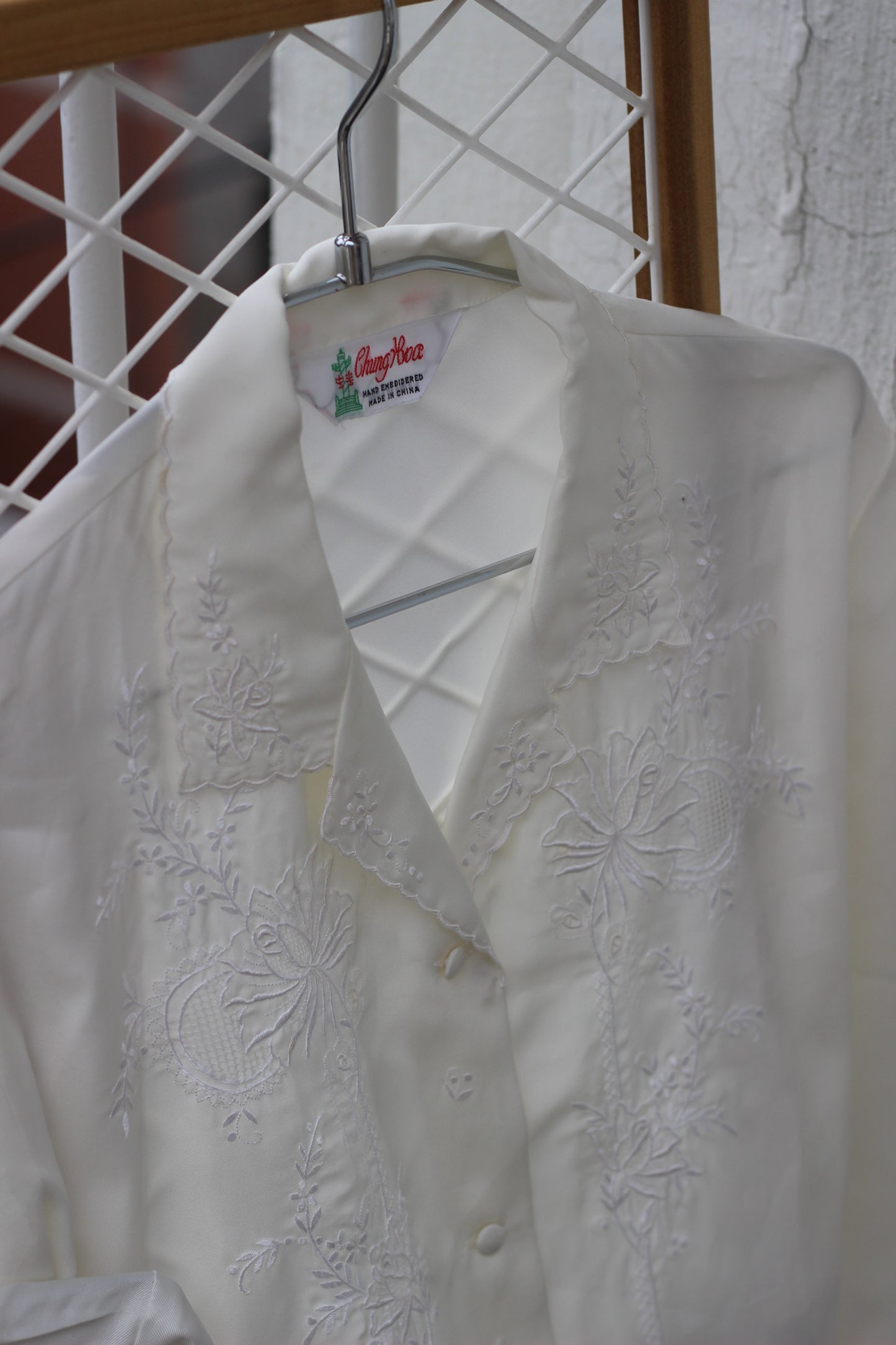 Vintage White Lace Embroidery Long Sleeve Blouse x10点