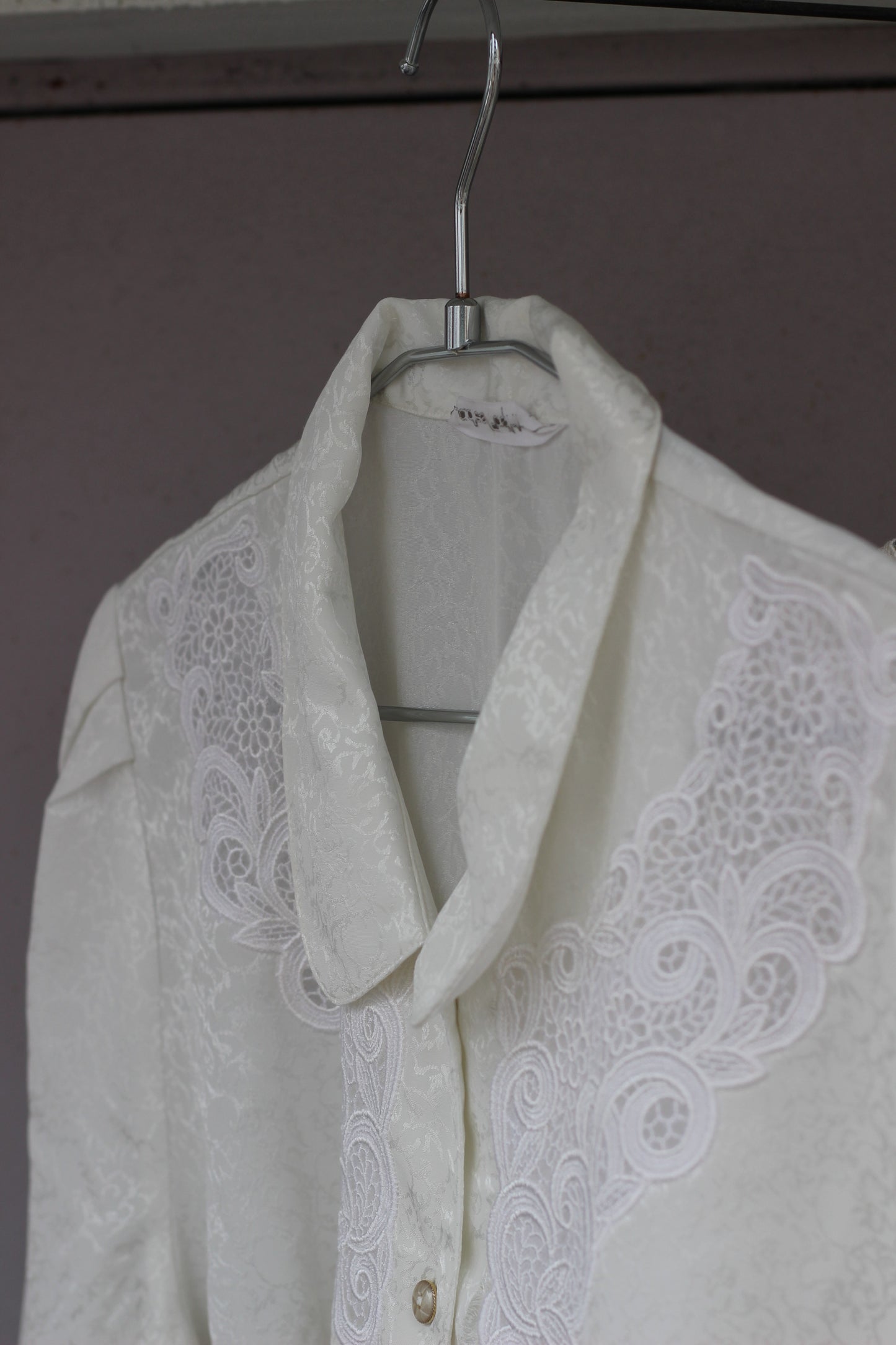 Vintage White Lace Embroidery Long Sleeve Blouse x10点