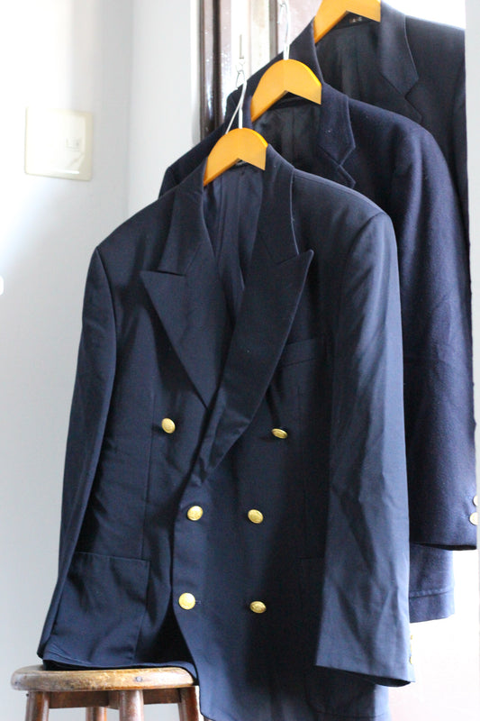 Men's Design American Traditional Style Gold Button Tailored Jacket x3点