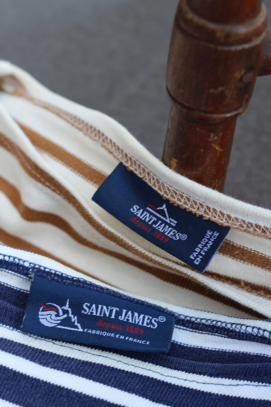 Saint James Boat Neck Stripe Long Sleeve T-Shirt x2点