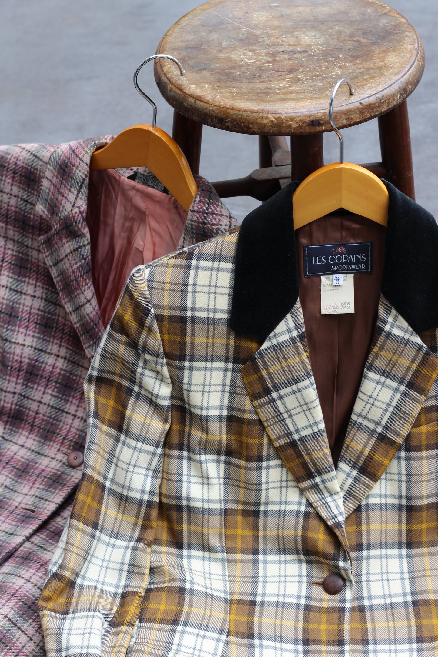 Women's Vintage Made In Italy & Poland Check Jacket x2点