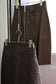 Y2K style Vintage Brown Leather Mini skirt x3点
