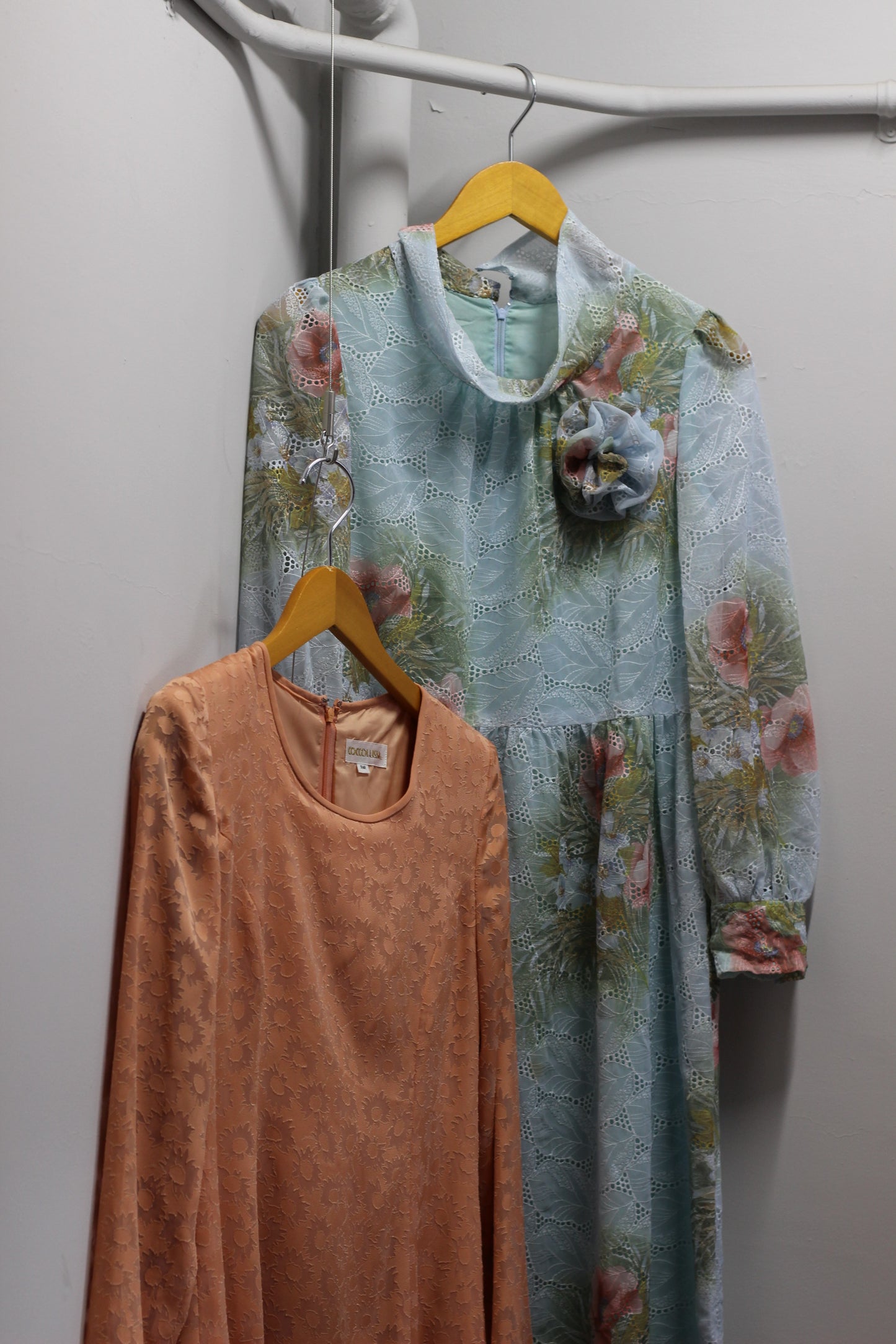 Vintage Girly Design Long Sleeve One-Piece x4点