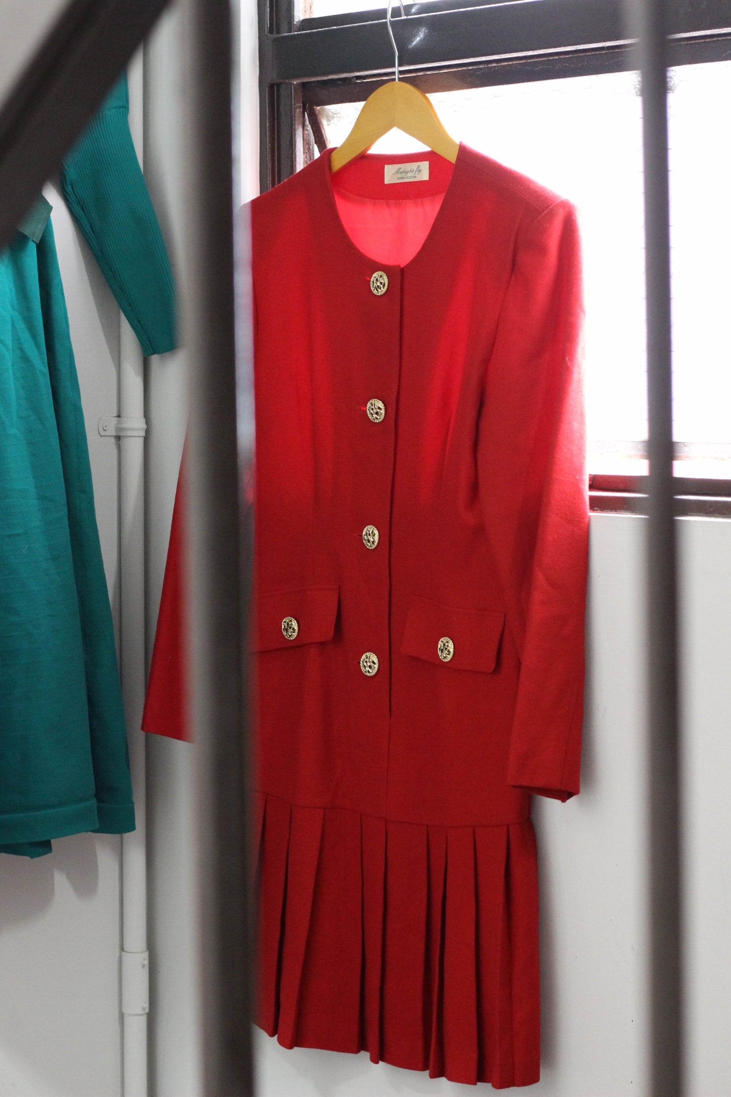 Vintage Retro Color Long Sleeve One-Piece x3点