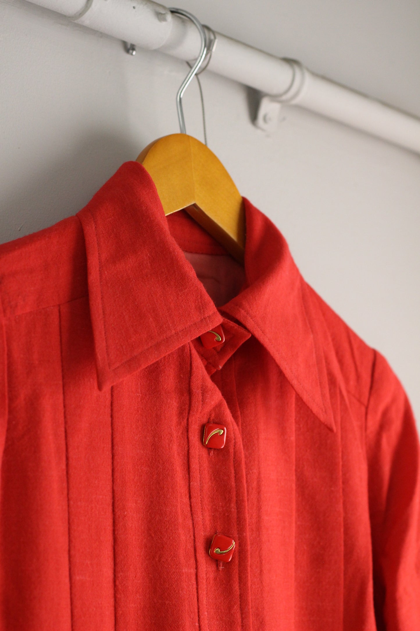 Vintage Retro Color Long Sleeve One-Piece x3点