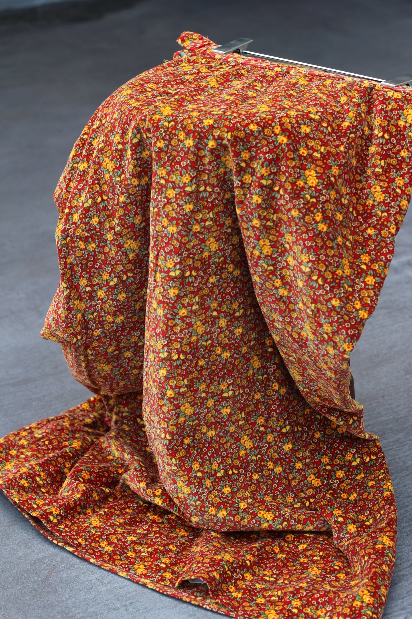 Vintage Velour Floral Design Long Skirt x2点