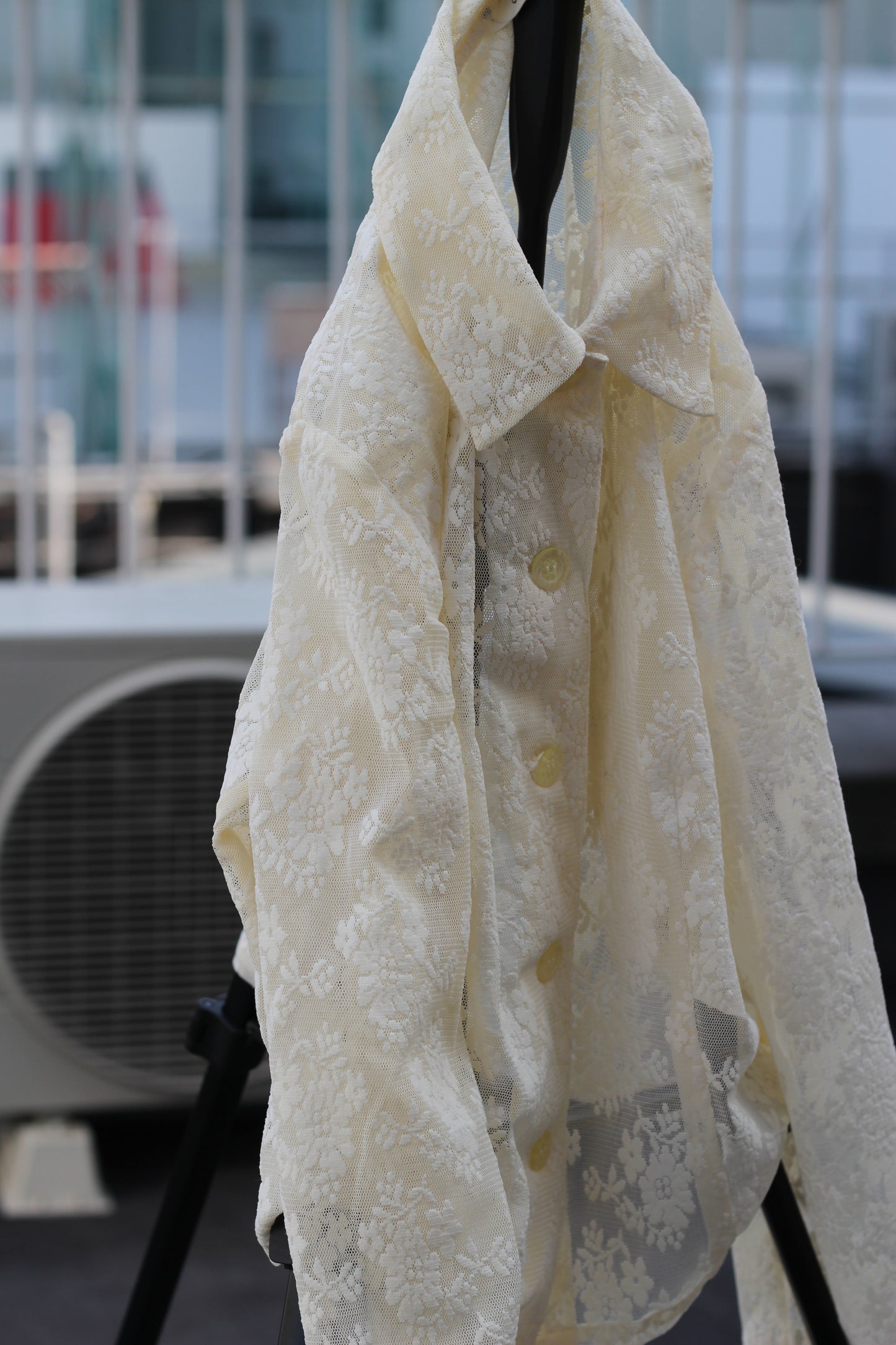 Women's Vintage See-Through White Lace Shirt x2点