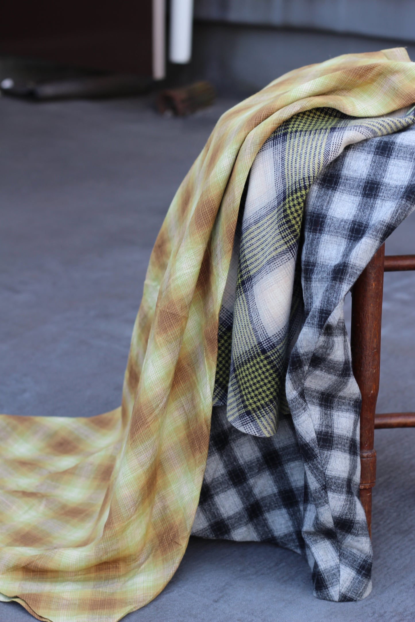 Vintage Ombré Checked Skirt x3点