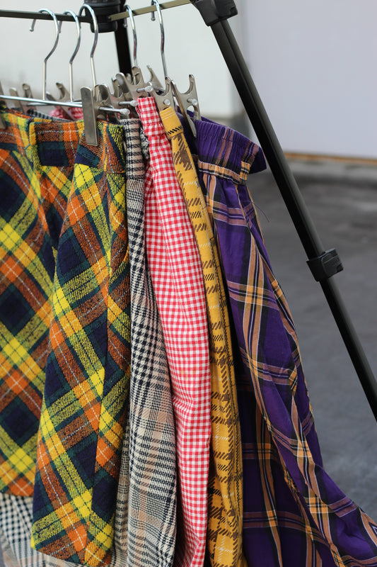 Vintage Color Checked Skirt x5点