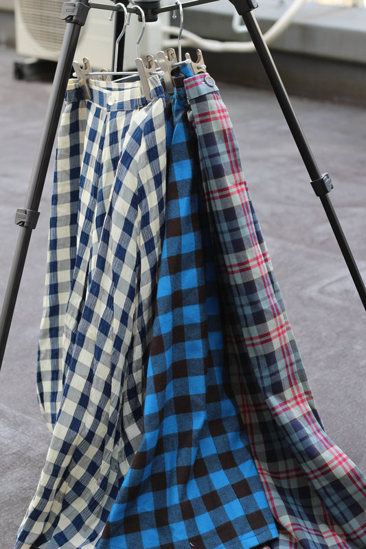Vintage Blue Check Skirt x3点