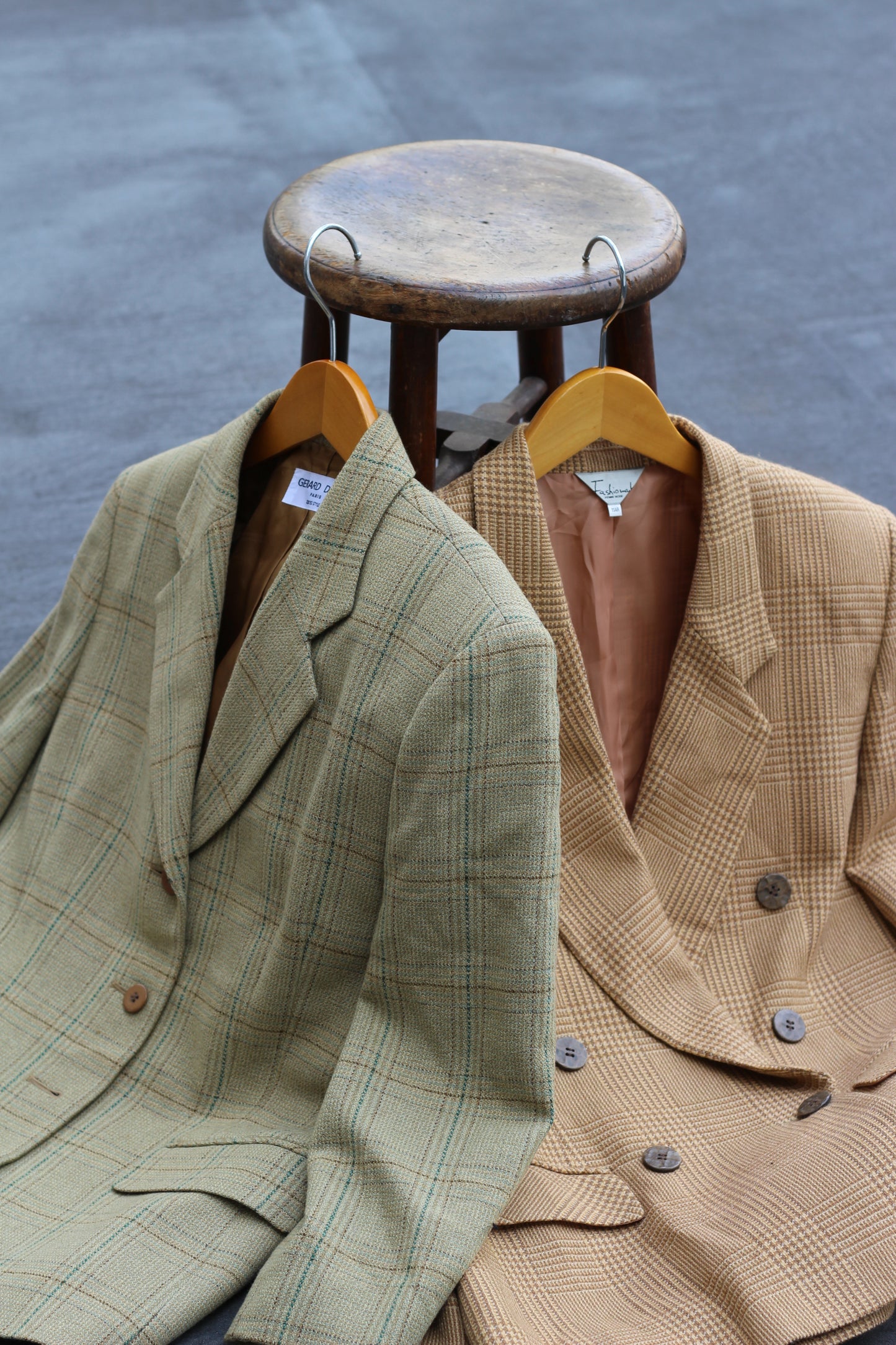 Women's Vintage Wool Check Tailored Jacket x6点