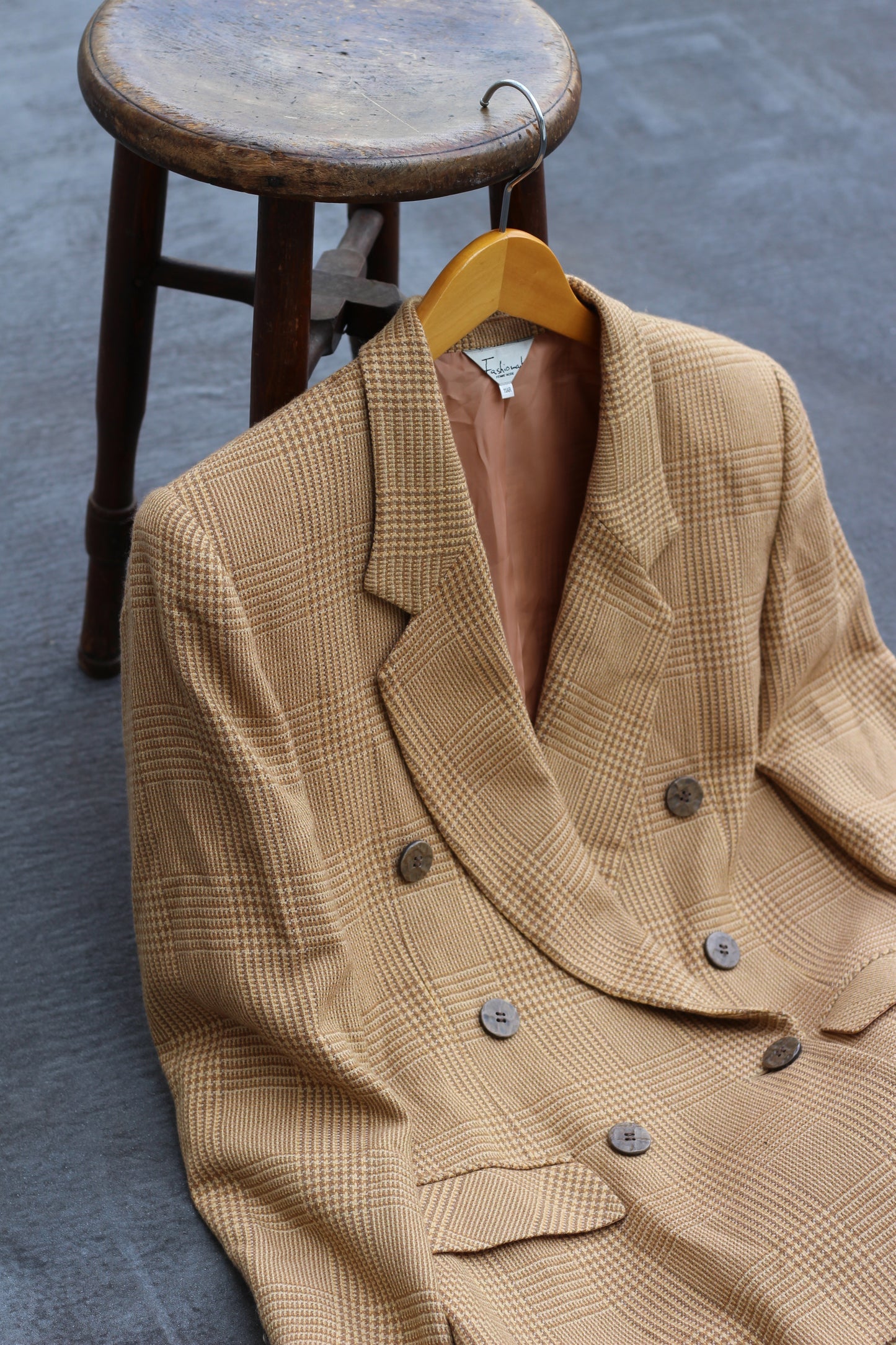 Women's Vintage Wool Check Tailored Jacket x6点
