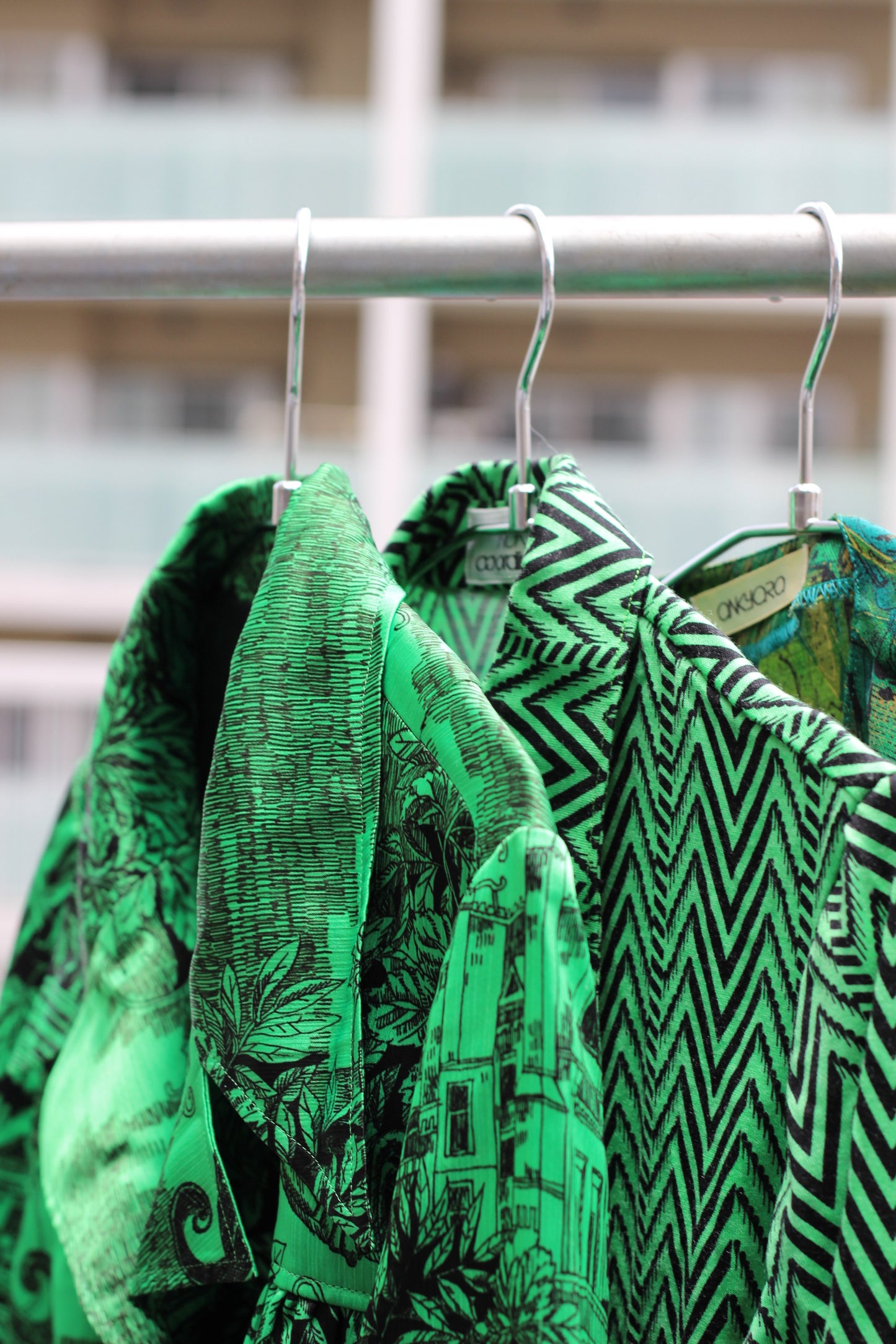 Vintage Green Design Long Sleeve Blouse x7点