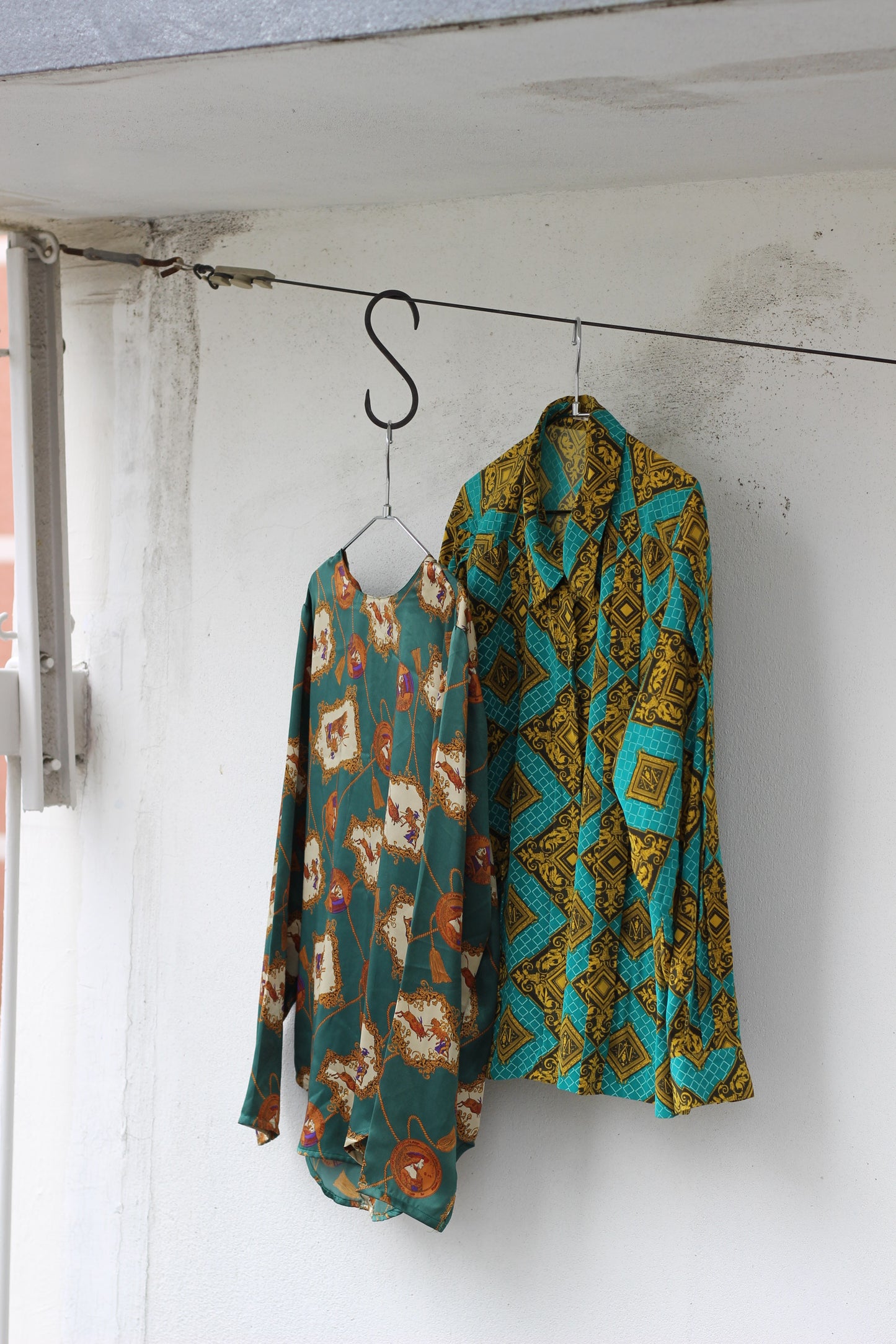 Vintage Green Design Long Sleeve Blouse x7点
