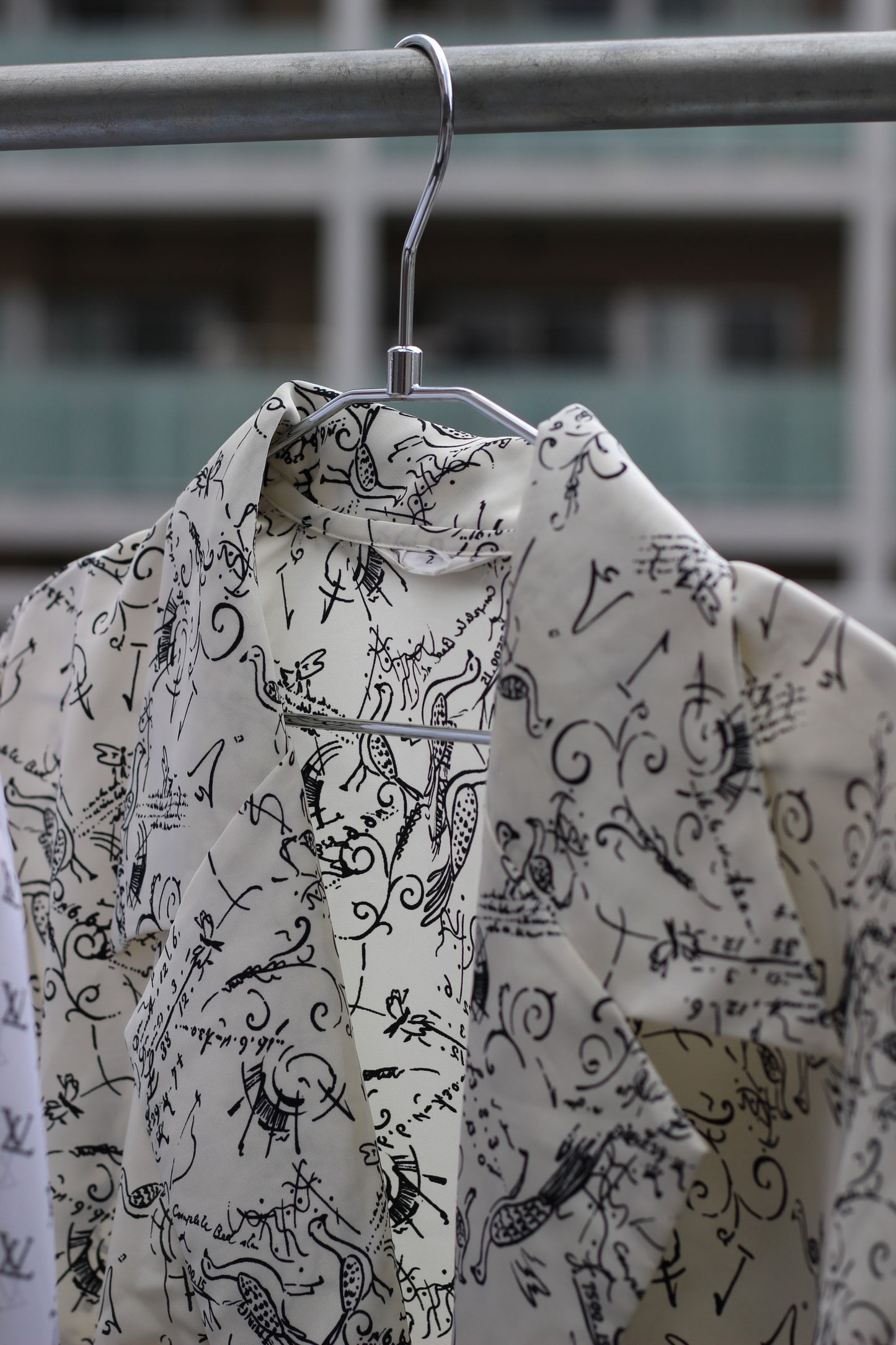 Vintage White Black Design Long Sleeve Blouse x8点