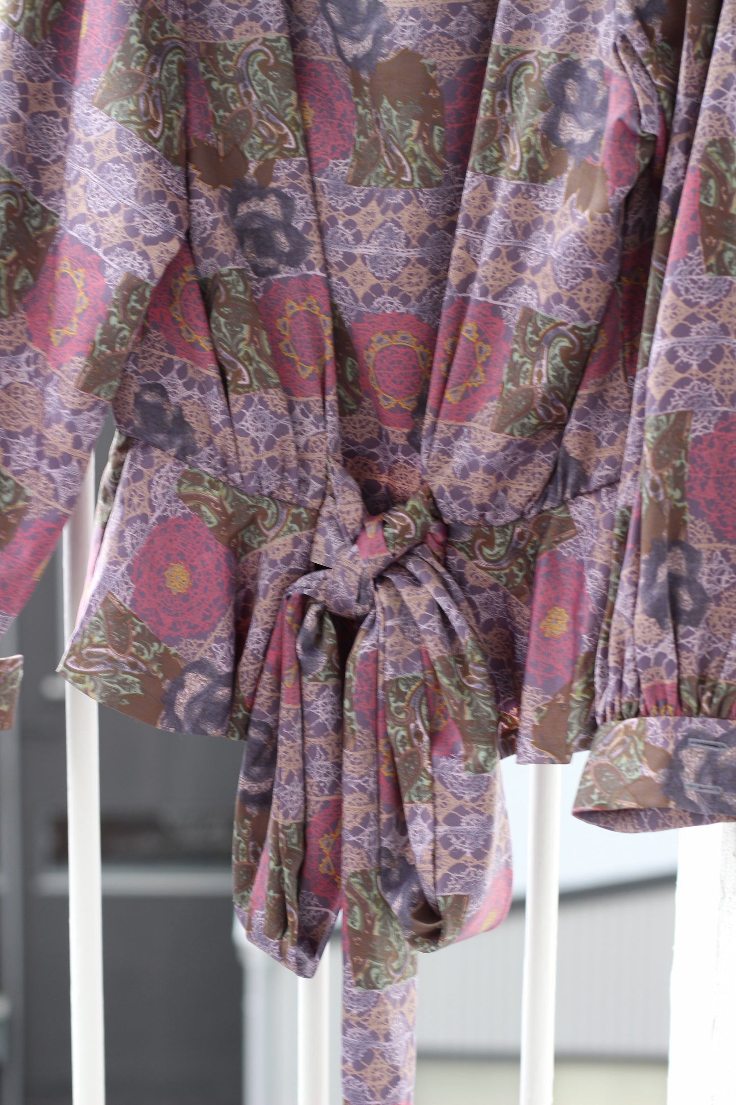 Vintage Purple Design Long Sleeve Blouse x7点