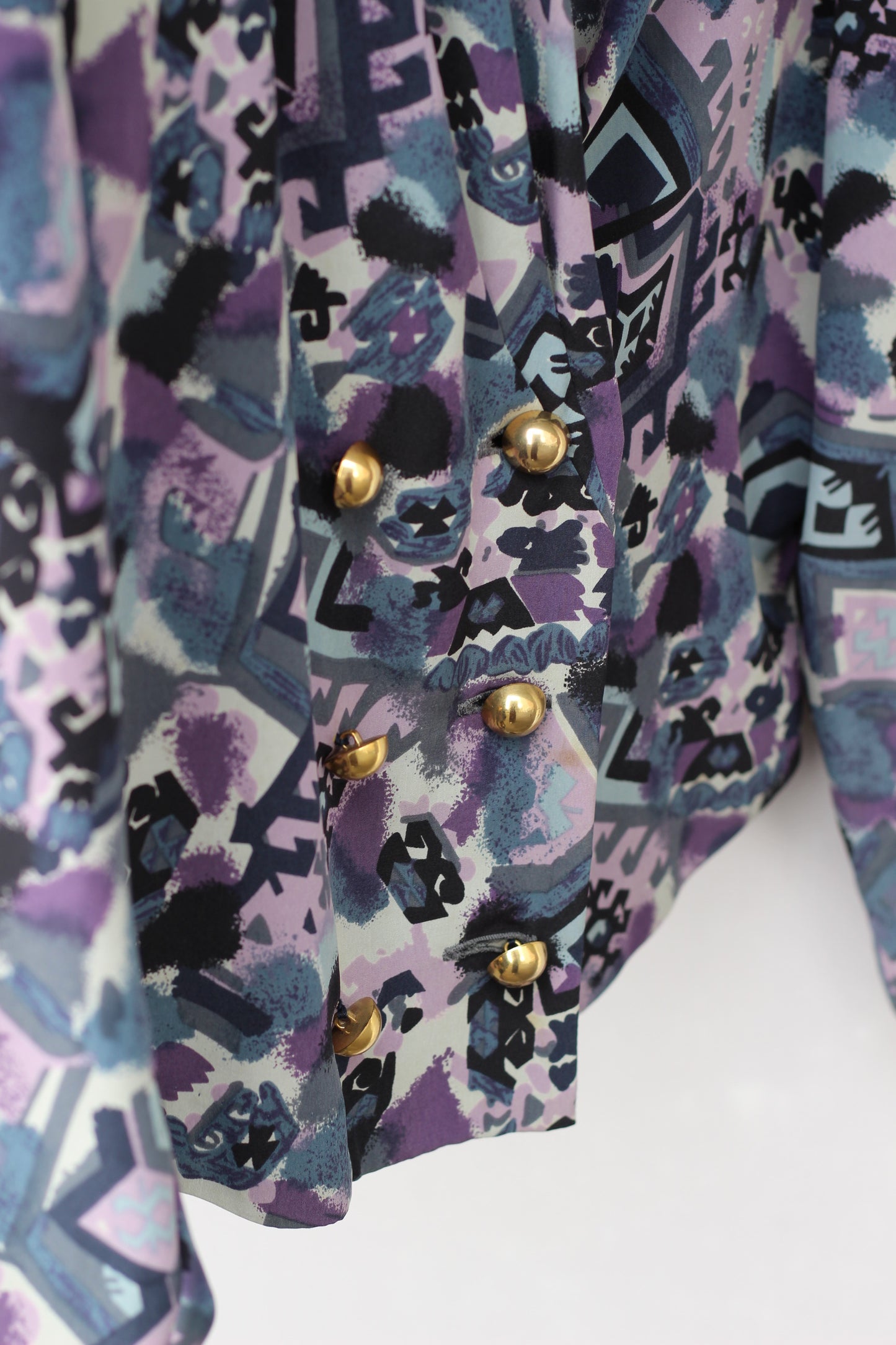 Vintage Purple Design Long Sleeve Blouse x7点