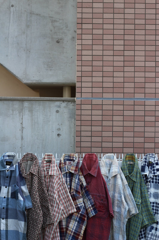 Men's Vintage Check Short Sleeve Shirt x8点