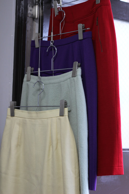 Vintage Color Wool Tight Skirt x4点