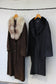 Vintage ladies leather far coat x2点