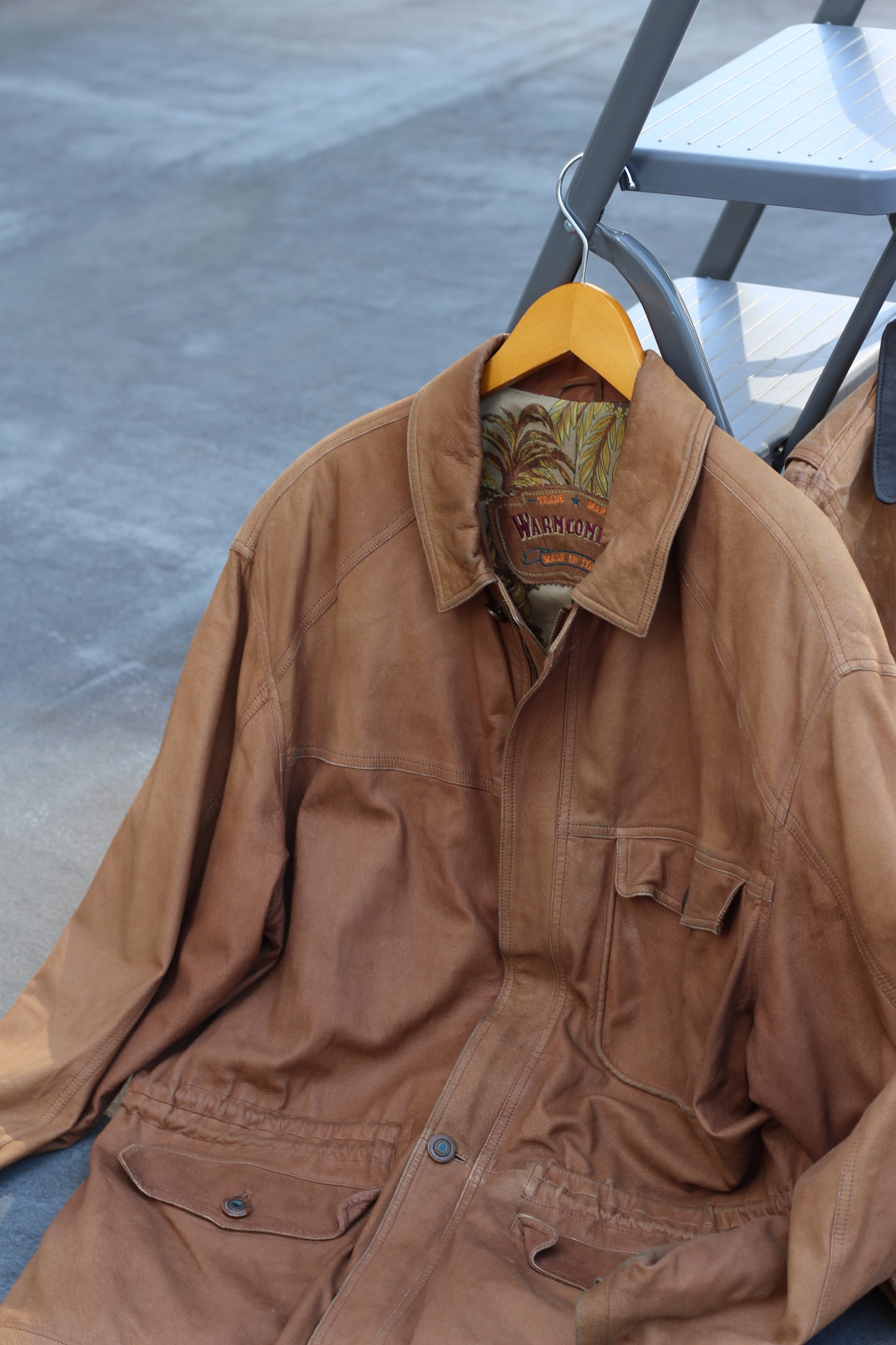 Men's Vintage Made in Italy Leather Jacket & Made in Australia Oiled Leather Jacket x2点