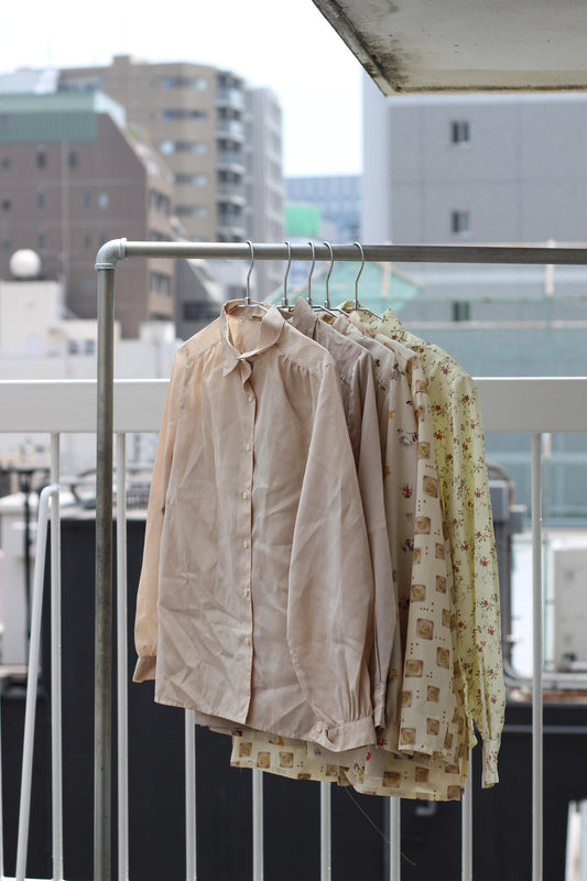 Vintage Beige Design Long Sleeve Blouse x9点