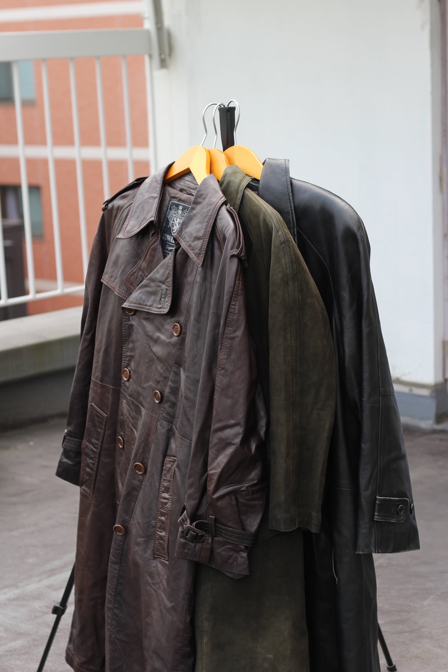Men's leather Trench Coats & Coats x3点