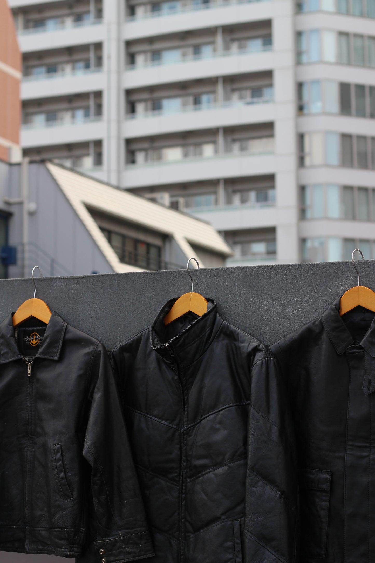 Men's Black Short Leather Jacket x3点