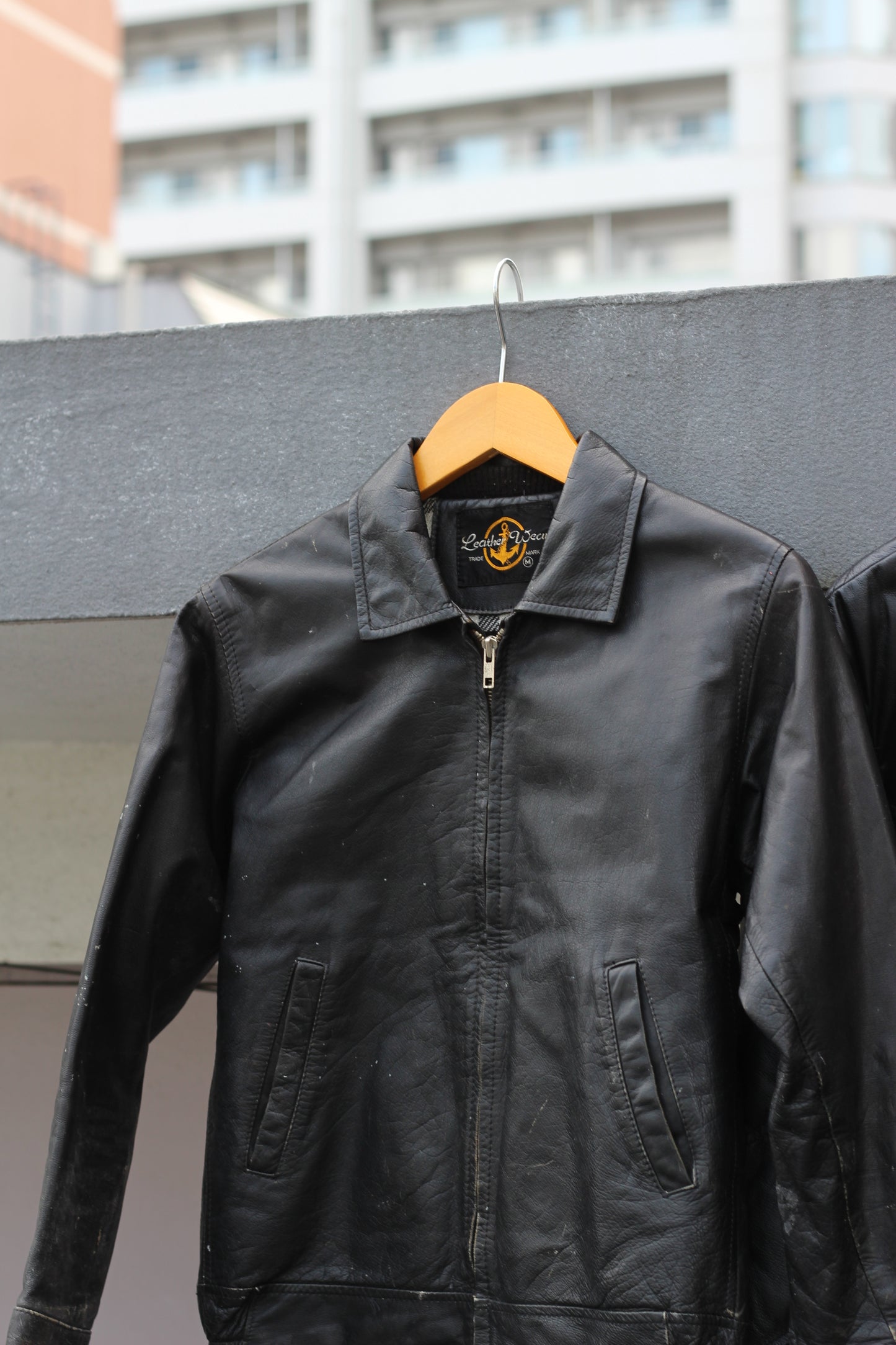 Men's Black Short Leather Jacket x3点