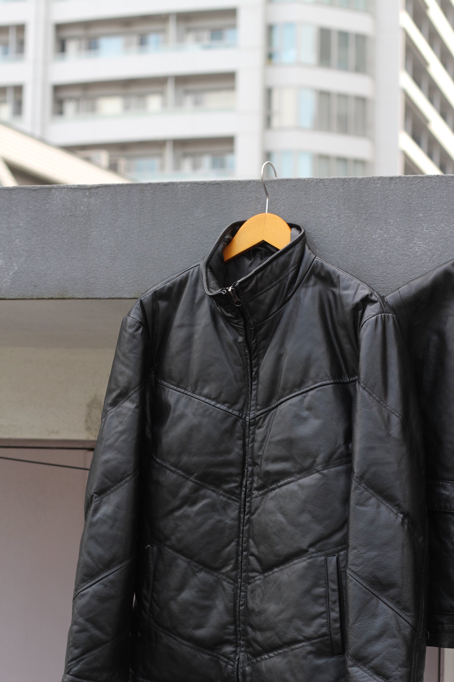 Men's Black Short Leather Jacket x3点