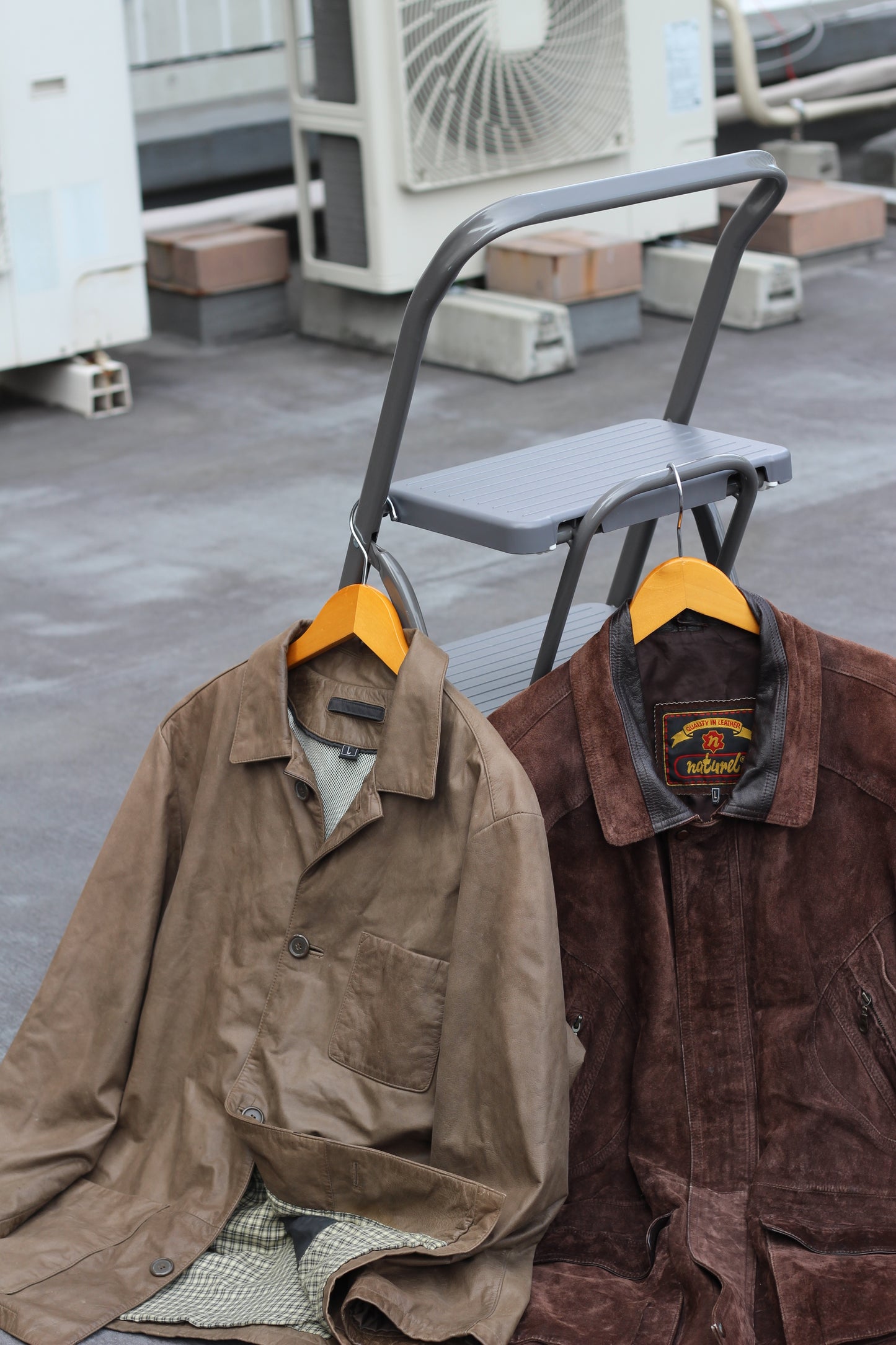 Men's Color Utility Leather Jacket x3点