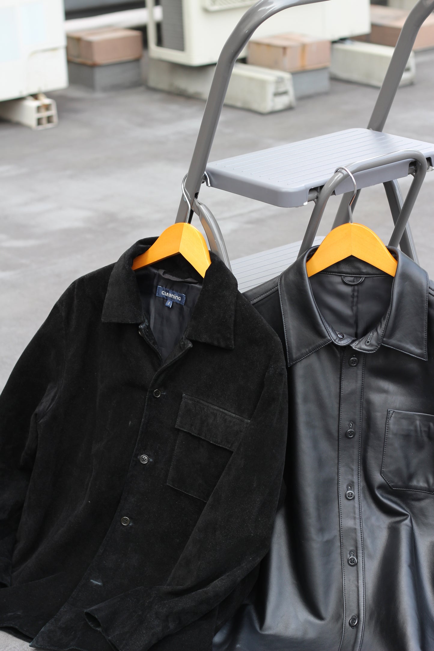 Men's Leather Denim Style Jacket & Leather Shirt x3点