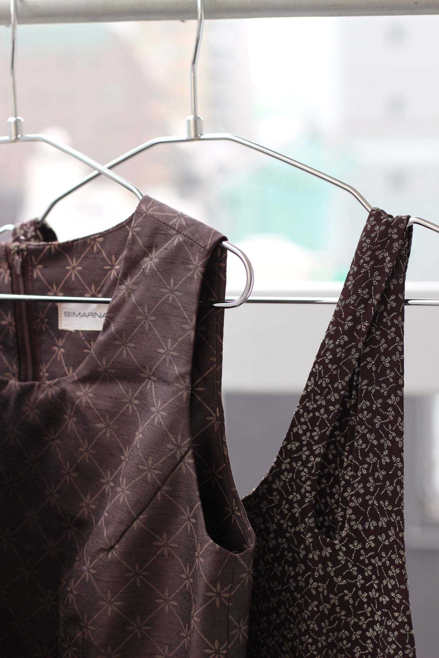 Vintage Brown Flower No Sleeve One-Piece x7点