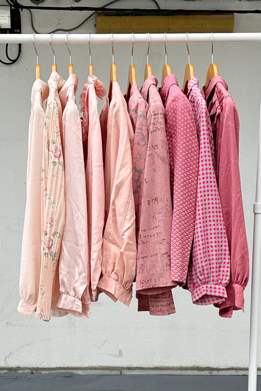 粉色长袖丝质衬衫套装 x10 件