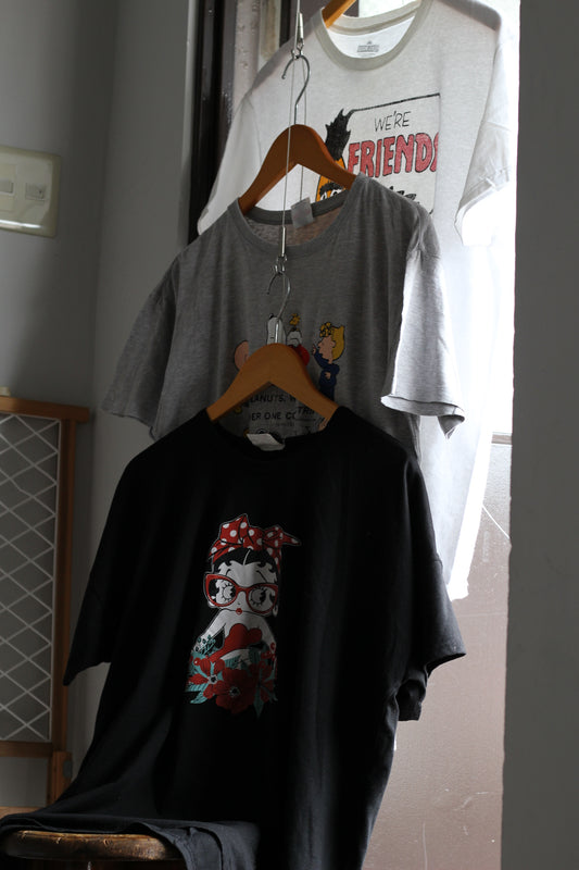 Men's Vintage Character Print T-Shirt x5点