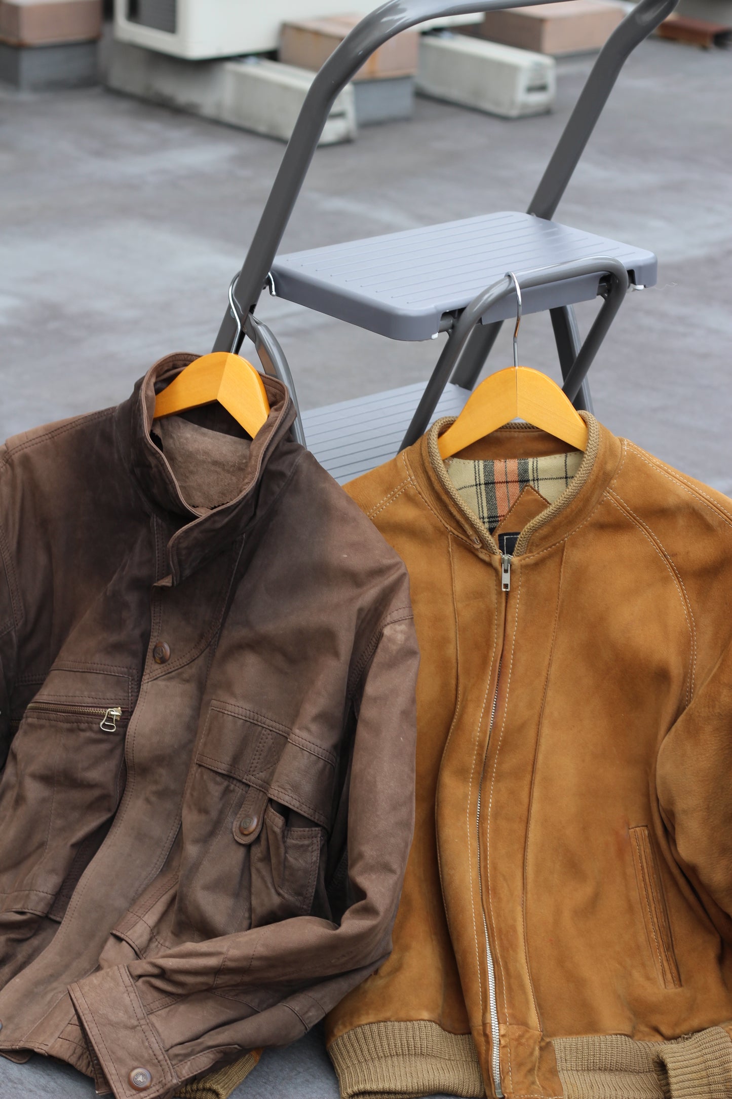 Men's Vintage Brown Short Leather Jacket x4点