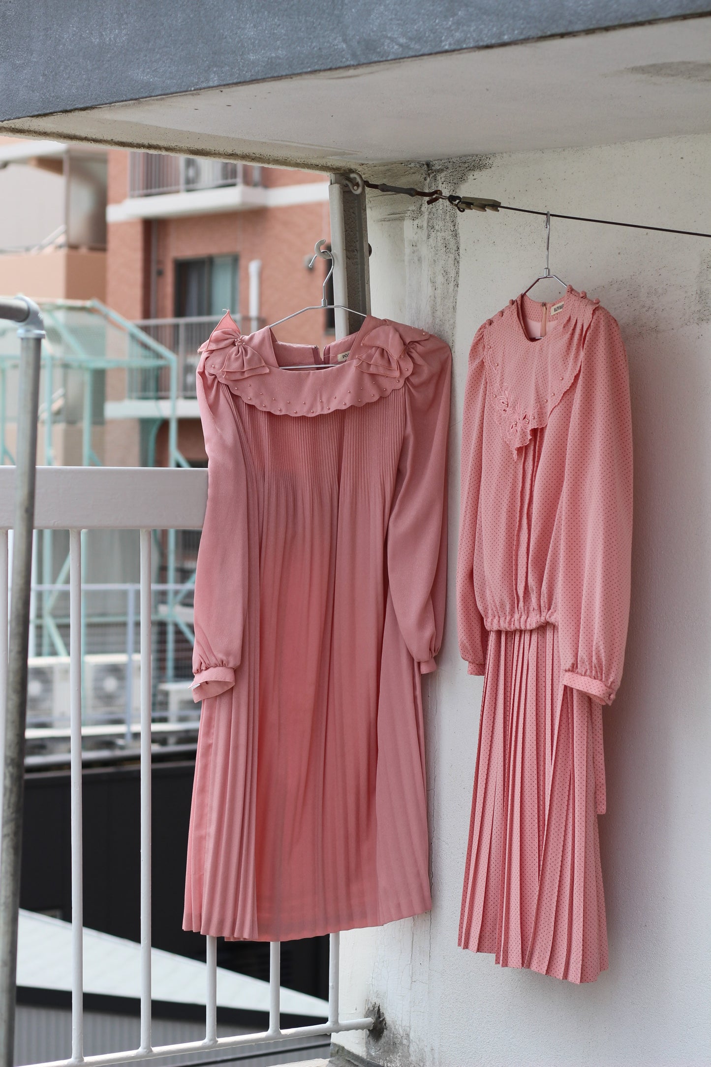 Vintage Pink Design Long Sleeve One-Piece x6点