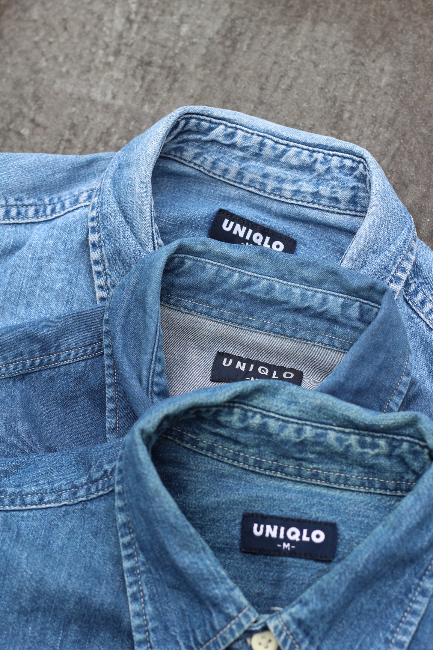 Old Uniqlo Long-Sleeved Denim Shirt x3点