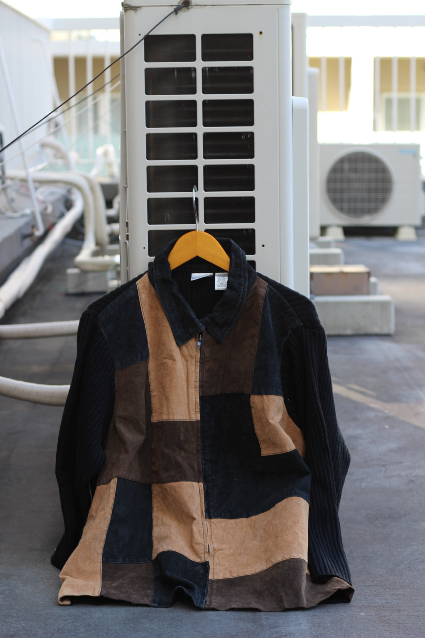 Men's Vintage Wool Knit Leather Jacket x4点