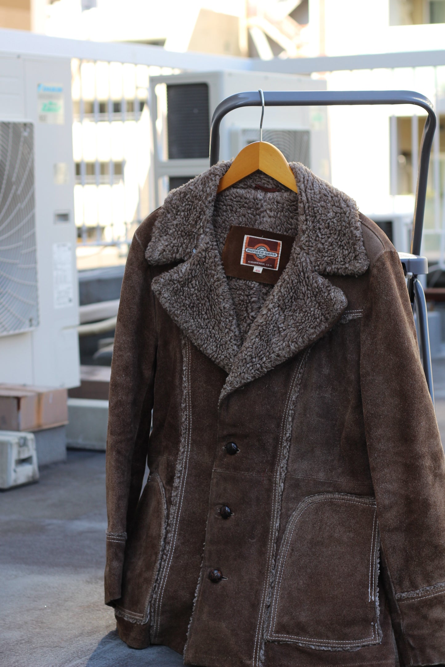 Men's Vintage Boa Suede Leather Lunch Coat x4点